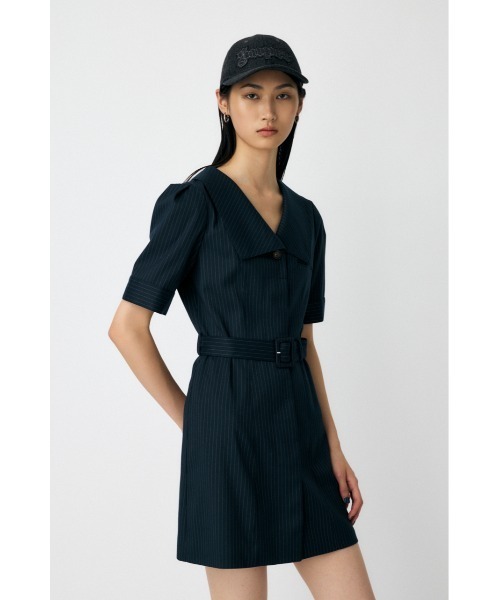 MOUSSY（マウジー）の「BIG COLLAR ミニドレス（ワンピース・レディース・グレー/ベージュ/ネイビー・1/2）」の10枚目の写真