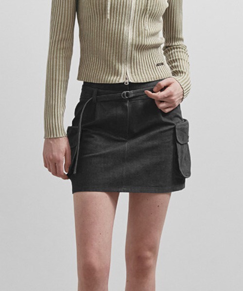 Washing Cotton Mini Skirt