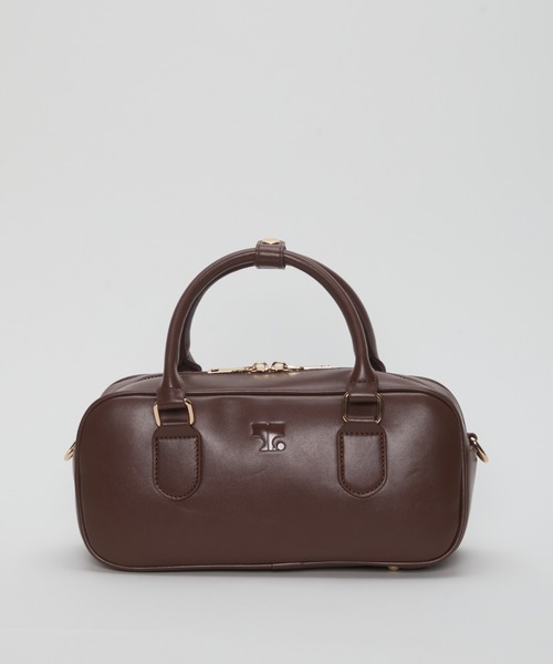 ブラウン ボストンバッグ ロゴ入り セール】ロゴ入りエンボスミニボストンバッグ（ボストンバッグ