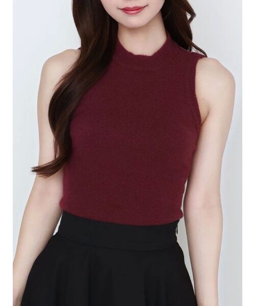 EATME（イートミー）の「BACKオープンハイネックニットTOP（ニット/セーター・レディース・ブラウン/アイボリー/ブラック/ワイン・FREE）」の4枚目の写真