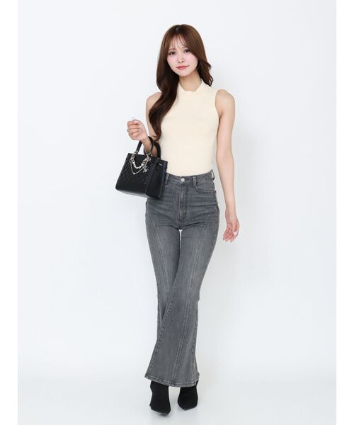 EATME（イートミー）の「BACKオープンハイネックニットTOP（ニット/セーター・レディース・ブラウン/アイボリー/ブラック/ワイン・FREE）」の5枚目の写真