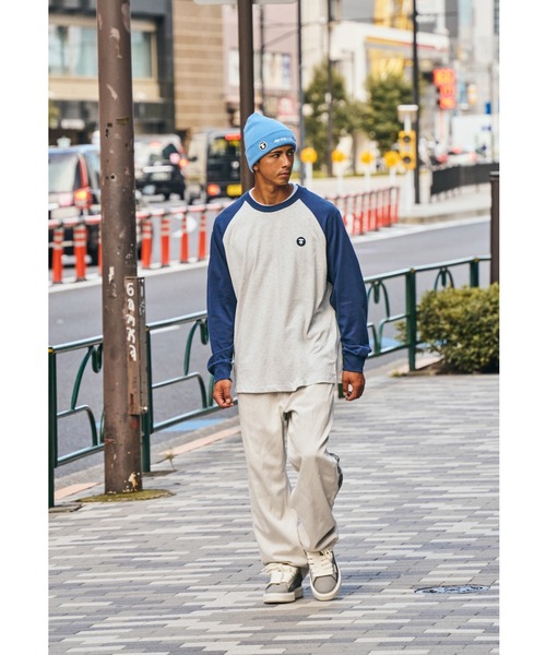 AAPE BY A BATHING APE（エーエイプバイアベイシングエイプ）の「AAPE NOW RAGLAN LONG SLEEVE TEE（Tシャツ/カットソー・メンズ・ネイビー・LARGE/SMALL/MEDIUM/X-LARGE）」の6枚目の写真