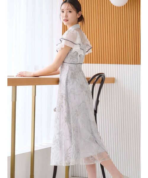 MERCURYDUO（マーキュリーデュオ）の「エンブロイダリーラッフルドレスワンピース（ドレス・レディース・ベビーピンク/ライトグレー・SMALL/MEDIUM）」の12枚目の写真