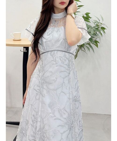 MERCURYDUO 新品★ドレス エンブロイダリーラッフルドレスワンピース（ドレス