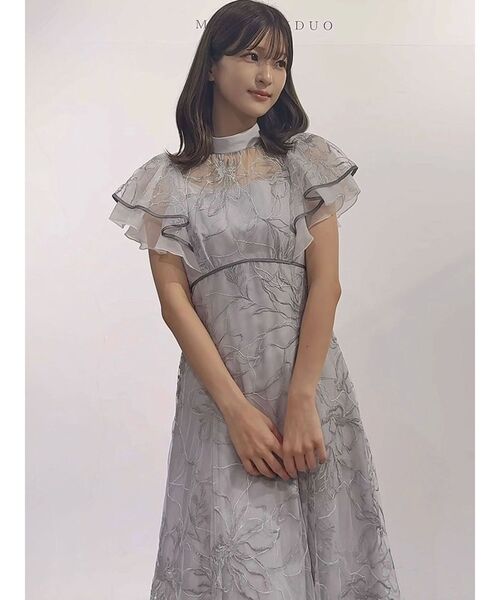MERCURYDUO 新品★ドレス エンブロイダリーラッフルドレスワンピース（ドレス