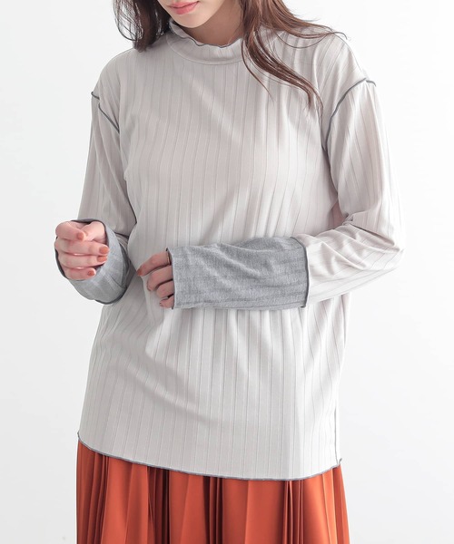 n'OrLABEL（ノアールレーベル）の「『配色メロウワイドリブカットソー』（Tシャツ/カットソー・レディース・アイボリー/ブラック/チャコールグレー・1/2）」の19枚目の写真
