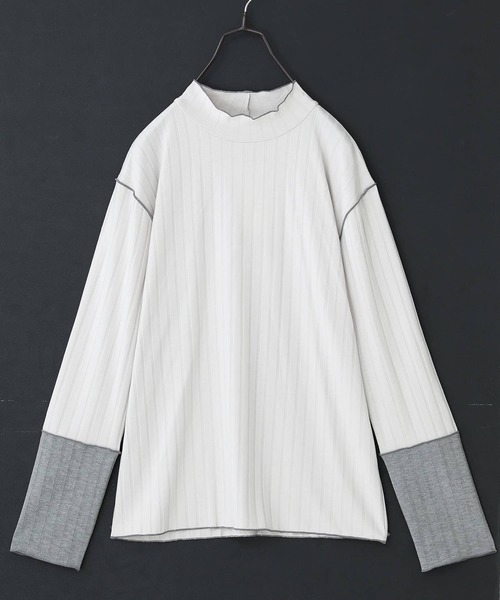 n'OrLABEL（ノアールレーベル）の「『配色メロウワイドリブカットソー』（Tシャツ/カットソー・レディース・アイボリー/ブラック/チャコールグレー・1/2）」の11枚目の写真