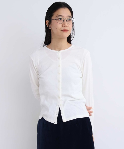 fig Ｌondon（フィグロンドン）の「Hi-twist Milano cardigan（Tシャツ/カットソー・レディース・ブラック/ホワイト/イエロー・FREE）」の2枚目の写真