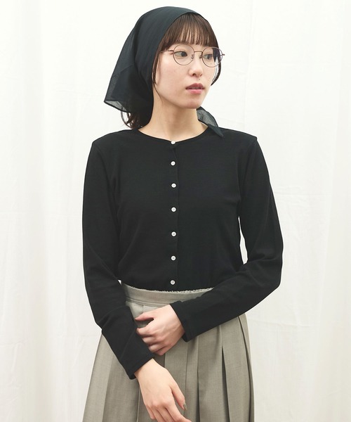 fig Ｌondon（フィグロンドン）の「Hi-twist Milano cardigan（Tシャツ/カットソー・レディース・ブラック/ホワイト/イエロー・FREE）」の3枚目の写真