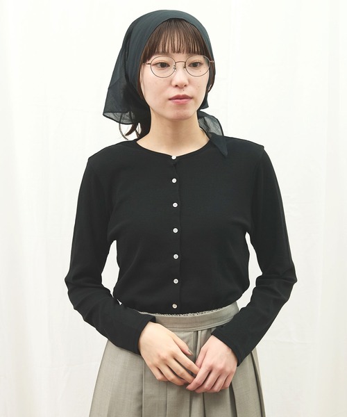 fig Ｌondon（フィグロンドン）の「Hi-twist Milano cardigan（Tシャツ/カットソー・レディース・ブラック/ホワイト/イエロー・FREE）」の17枚目の写真