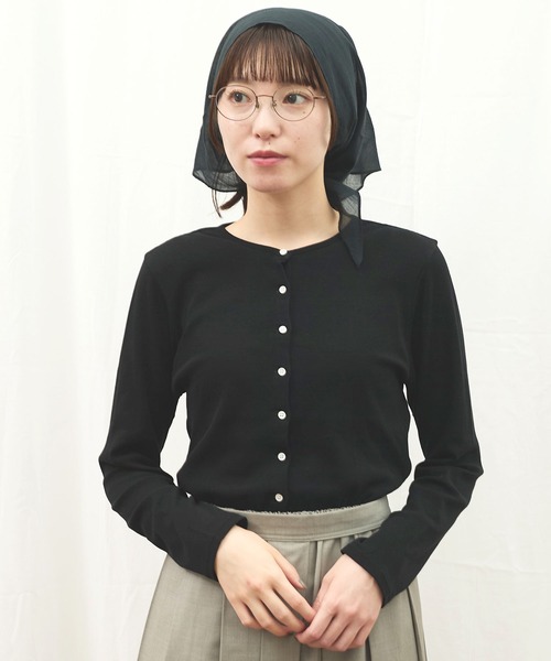 fig Ｌondon（フィグロンドン）の「Hi-twist Milano cardigan（Tシャツ/カットソー・レディース・ブラック/ホワイト/イエロー・FREE）」の13枚目の写真