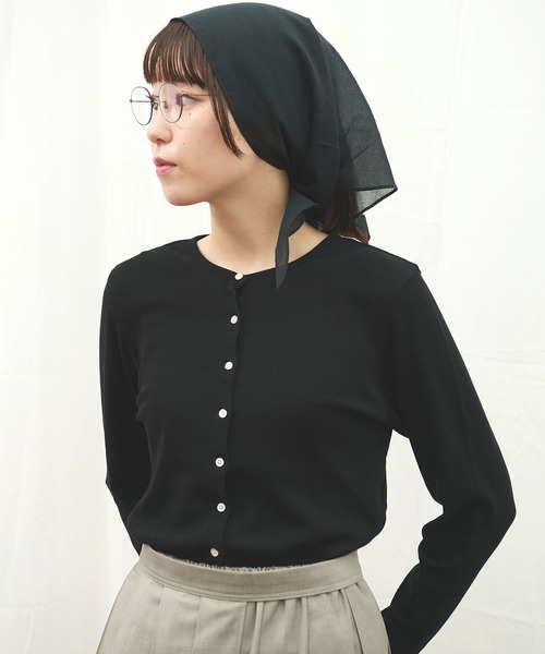 fig Ｌondon（フィグロンドン）の「Hi-twist Milano cardigan（Tシャツ/カットソー・レディース・ブラック/ホワイト/イエロー・FREE）」の18枚目の写真