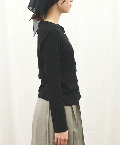 fig Ｌondon（フィグロンドン）の「Hi-twist Milano cardigan（Tシャツ/カットソー・レディース・ブラック/ホワイト/イエロー・FREE）」の22枚目の写真