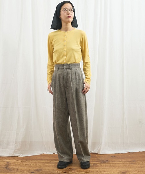 fig Ｌondon（フィグロンドン）の「Hi-twist Milano cardigan（Tシャツ/カットソー・レディース・ブラック/ホワイト/イエロー・FREE）」の11枚目の写真