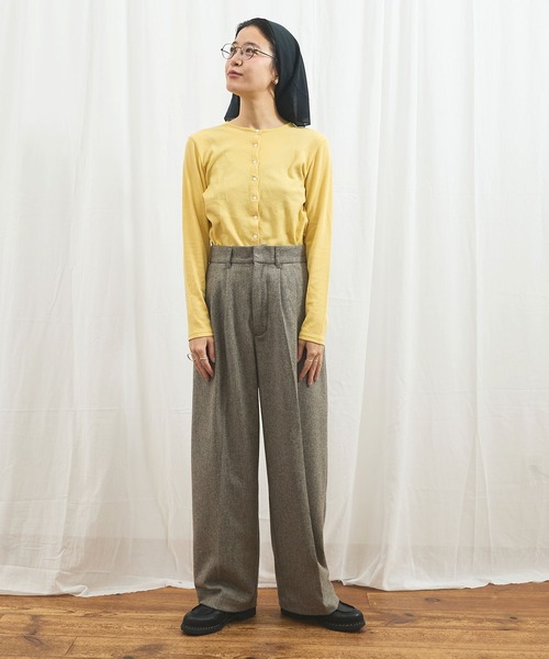 fig Ｌondon（フィグロンドン）の「Hi-twist Milano cardigan（Tシャツ/カットソー・レディース・ブラック/ホワイト/イエロー・FREE）」の12枚目の写真