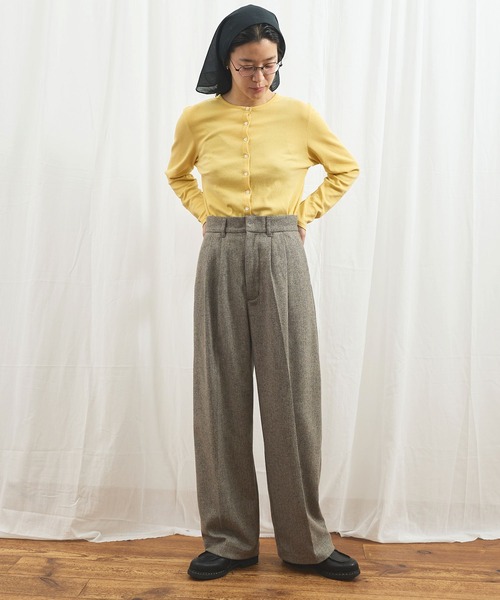 fig Ｌondon（フィグロンドン）の「Hi-twist Milano cardigan（Tシャツ/カットソー・レディース・ブラック/ホワイト/イエロー・FREE）」の4枚目の写真