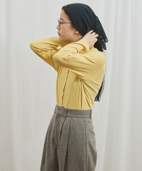 fig Ｌondon（フィグロンドン）の「Hi-twist Milano cardigan（Tシャツ/カットソー・レディース・ブラック/ホワイト/イエロー・FREE）」の6枚目の写真
