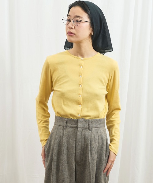 fig Ｌondon（フィグロンドン）の「Hi-twist Milano cardigan（Tシャツ/カットソー・レディース・ブラック/ホワイト/イエロー・FREE）」の5枚目の写真