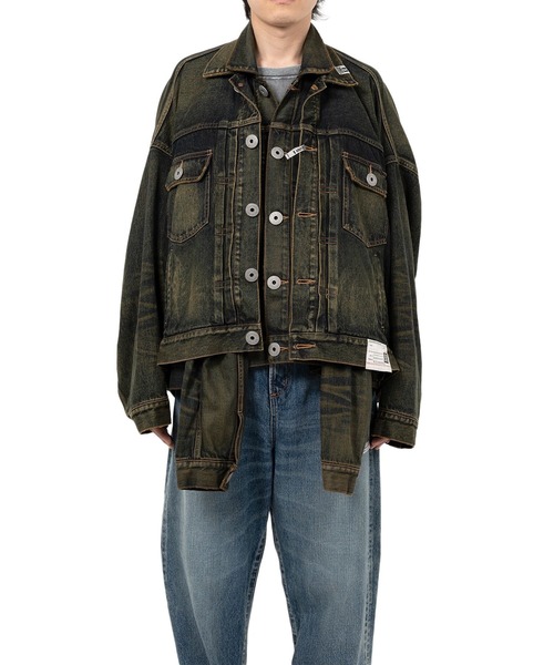 MIHARAYASUHIRO/ミハラヤスヒロ】FRONT LAYERED DENIM JACKET（デニム