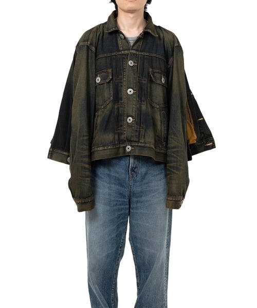 MIHARAYASUHIRO デニムジャケット セール】【MIHARAYASUHIRO/ミハラヤスヒロ】FRONT LAYERED DENIM