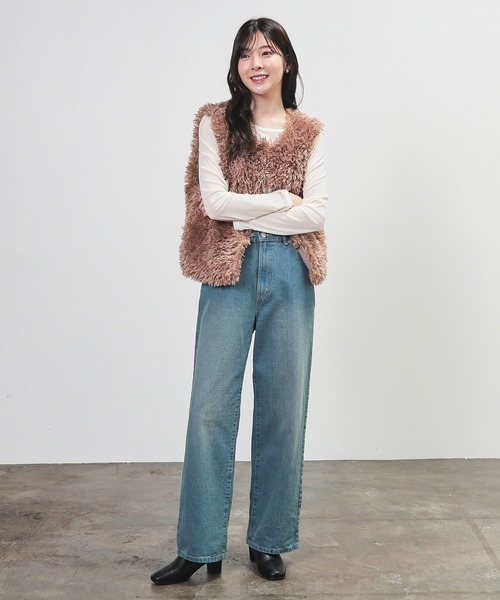 Honeys（ハニーズ）の「ファーベスト（その他アウター・レディース・モカ/ベージュ/チャコール・L/M）」の8枚目の写真