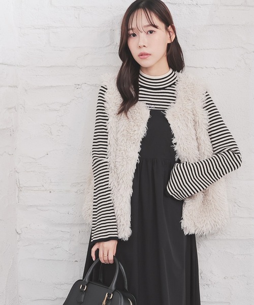 Honeys（ハニーズ）の「ファーベスト（その他アウター・レディース・モカ/ベージュ/チャコール・L/M）」の13枚目の写真