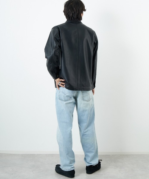 純 Schott ラムレザー カバーオール ジャケット Mサイズ LAMB LEATHER COVERALL JACKET/ラムレザー カバーオール ジャケット