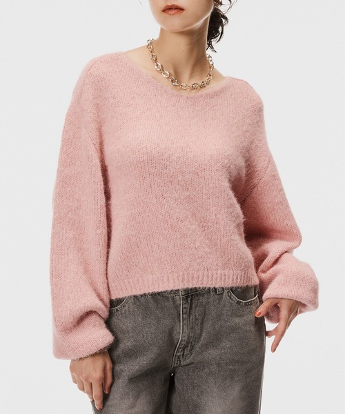 Vネックニットトップス（ニット/セーター）｜coca（coca）（コカ）の