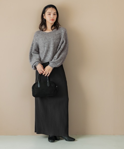 coca(coca)(コカ)の「Vネックニットトップス(ニット/セーター・レディース・グレー/ライトピンク・L/S/M)」の6枚目の写真