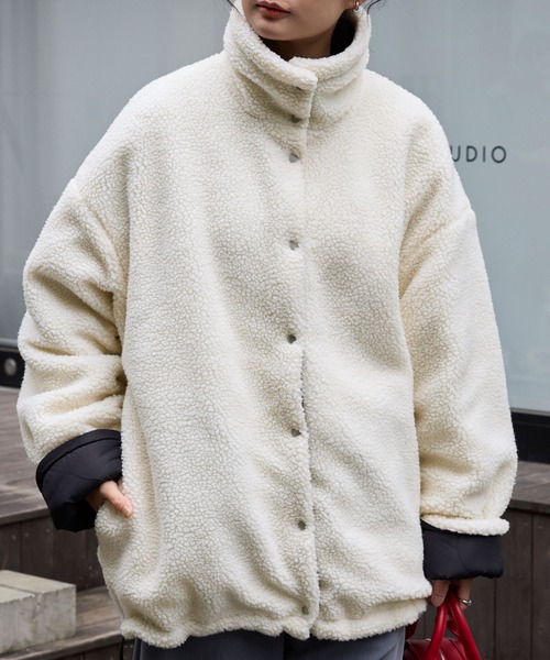 2WAY リバーシブル ボア×キルティング中綿ジャケット MONO-MART│MONO