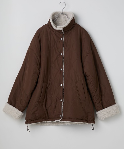 2WAY リバーシブル ボア×キルティング中綿ジャケット（ブルゾン