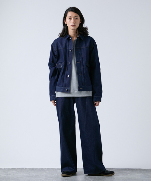 B.C STOCK（ベーセーストック）の「《追加2》12.5oz 5ポケット ワイドリジットデニム（デニムパンツ・メンズ・ネイビー/ブラック・MEDIUM/LARGE）」の5枚目の写真