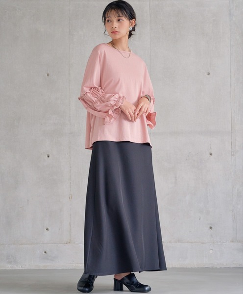 attiree(アティレー)の「スリーブデザインカットソープルオーバー(Tシャツ/カットソー・レディース・ホワイト/ブラック/グレー/モカ/ピンク・FREE)」の10枚目の写真