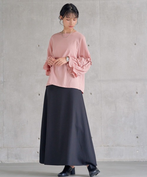 attiree(アティレー)の「スリーブデザインカットソープルオーバー(Tシャツ/カットソー・レディース・ホワイト/ブラック/グレー/モカ/ピンク・FREE)」の14枚目の写真