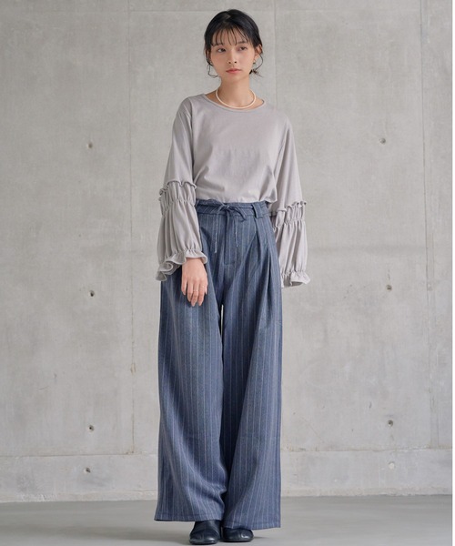 attiree(アティレー)の「スリーブデザインカットソープルオーバー(Tシャツ/カットソー・レディース・ホワイト/ブラック/グレー/モカ/ピンク・FREE)」の20枚目の写真