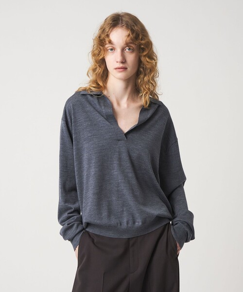 6(ROKU)＞ウール ハイゲージ スキッパー ニット（ニット/セーター）｜6