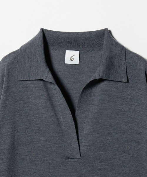 6(ロク)の「<6(ROKU)>ウール ハイゲージ スキッパー ニット(ニット/セーター・レディース・グレー系/ブラウン系・FREE)」の3枚目の写真