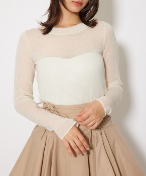 rienda（リエンダ）の「バックリボンアルパカミックスニットトップス 秋服 冬服（ニット/セーター・レディース・ピンク/ブラウン/ホワイト・FREE）」の2枚目の写真