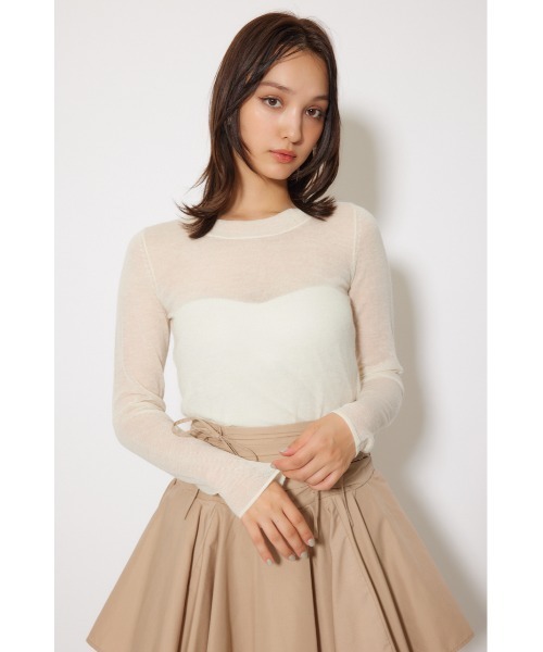 rienda（リエンダ）の「バックリボンアルパカミックスニットトップス 秋服 冬服（ニット/セーター・レディース・ピンク/ブラウン/ホワイト・FREE）」の4枚目の写真