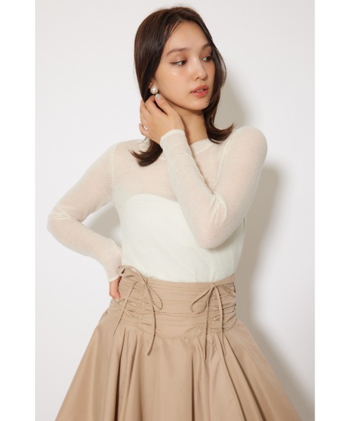 rienda（リエンダ）の「バックリボンアルパカミックスニットトップス 秋服 冬服（ニット/セーター・レディース・ピンク/ブラウン/ホワイト・FREE）」の5枚目の写真