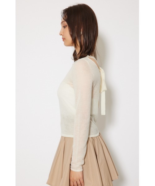 rienda（リエンダ）の「バックリボンアルパカミックスニットトップス 秋服 冬服（ニット/セーター・レディース・ピンク/ブラウン/ホワイト・FREE）」の10枚目の写真