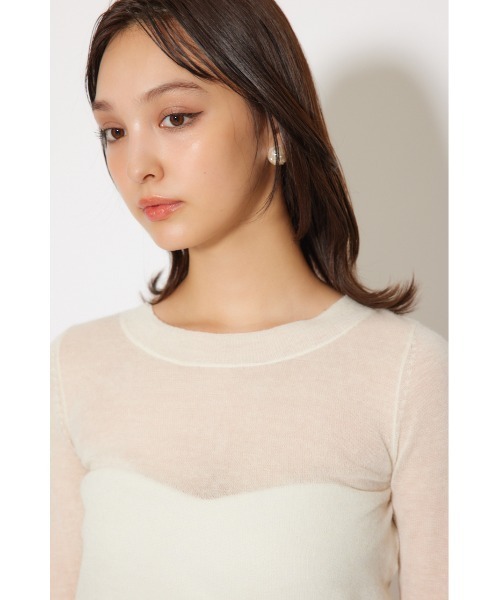 rienda（リエンダ）の「バックリボンアルパカミックスニットトップス 秋服 冬服（ニット/セーター・レディース・ピンク/ブラウン/ホワイト・FREE）」の12枚目の写真