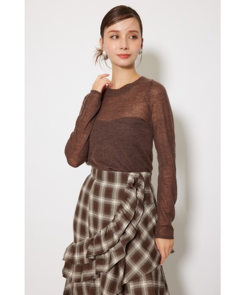 rienda（リエンダ）の「バックリボンアルパカミックスニットトップス 秋服 冬服（ニット/セーター・レディース・ピンク/ブラウン/ホワイト・FREE）」の17枚目の写真