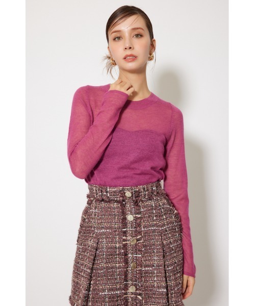 rienda（リエンダ）の「バックリボンアルパカミックスニットトップス 秋服 冬服（ニット/セーター・レディース・ピンク/ブラウン/ホワイト・FREE）」の22枚目の写真