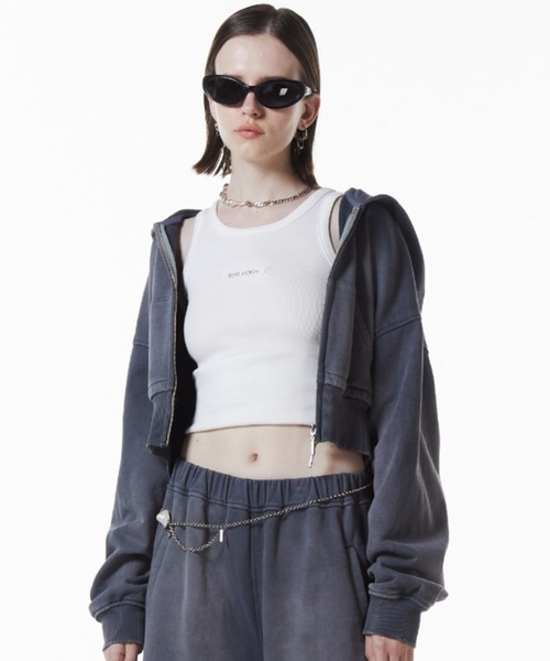 JOSE MOON(ジョゼムーン)の「CROP BIO HOODIE/クロップバイオフーディー(パーカー・レディース・グレー/ブラック・FREE)」の21枚目の写真