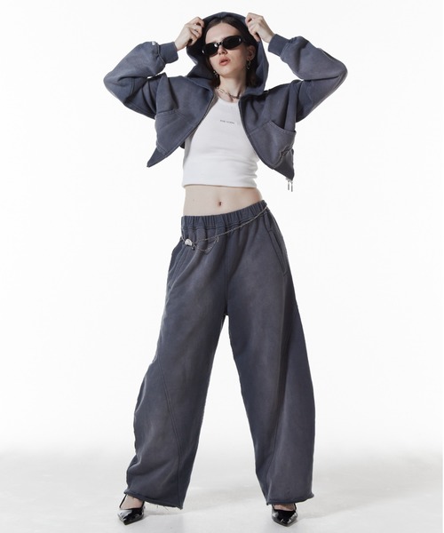 JOSE MOON(ジョゼムーン)の「CROP BIO HOODIE/クロップバイオフーディー(パーカー・レディース・グレー/ブラック・FREE)」の12枚目の写真