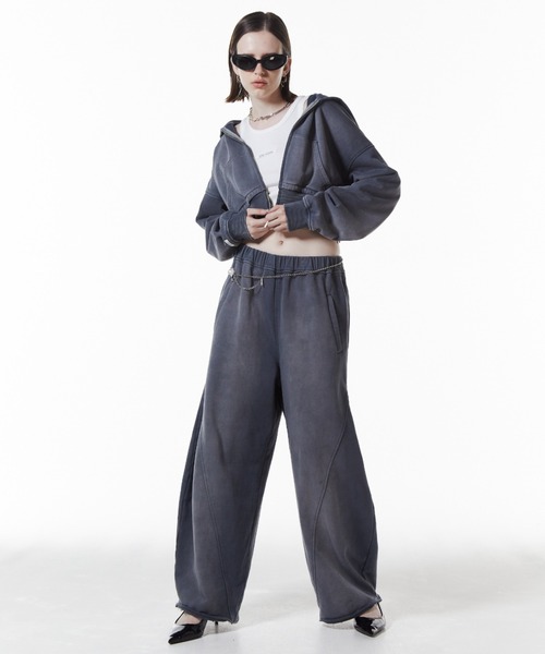 JOSE MOON(ジョゼムーン)の「CROP BIO HOODIE/クロップバイオフーディー(パーカー・レディース・グレー/ブラック・FREE)」の10枚目の写真