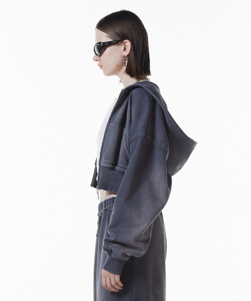 JOSE MOON(ジョゼムーン)の「CROP BIO HOODIE/クロップバイオフーディー(パーカー・レディース・グレー/ブラック・FREE)」の16枚目の写真