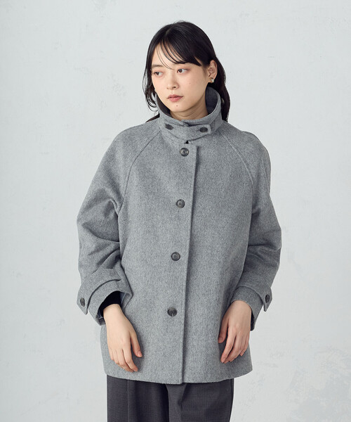 COMME CA ISM(コムサイズム)の「ステンカラーコクーンコート(ステンカラーコート・レディース・ブラック/グレー/ベージュ・LARGE/MEDIUM)」の9枚目の写真