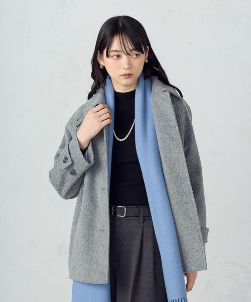 COMME CA ISM(コムサイズム)の「ステンカラーコクーンコート(ステンカラーコート・レディース・ブラック/グレー/ベージュ・LARGE/MEDIUM)」の11枚目の写真